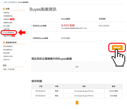 關於Buyee點數 1